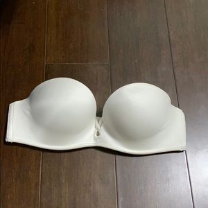 VS White Strapless Push-Up Bra